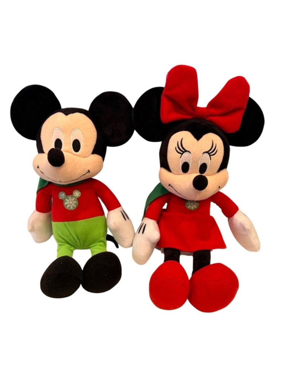 Walt Disney Christmas Holiday Winter Minnie Mickey Mouse Stuffed Animal Plush